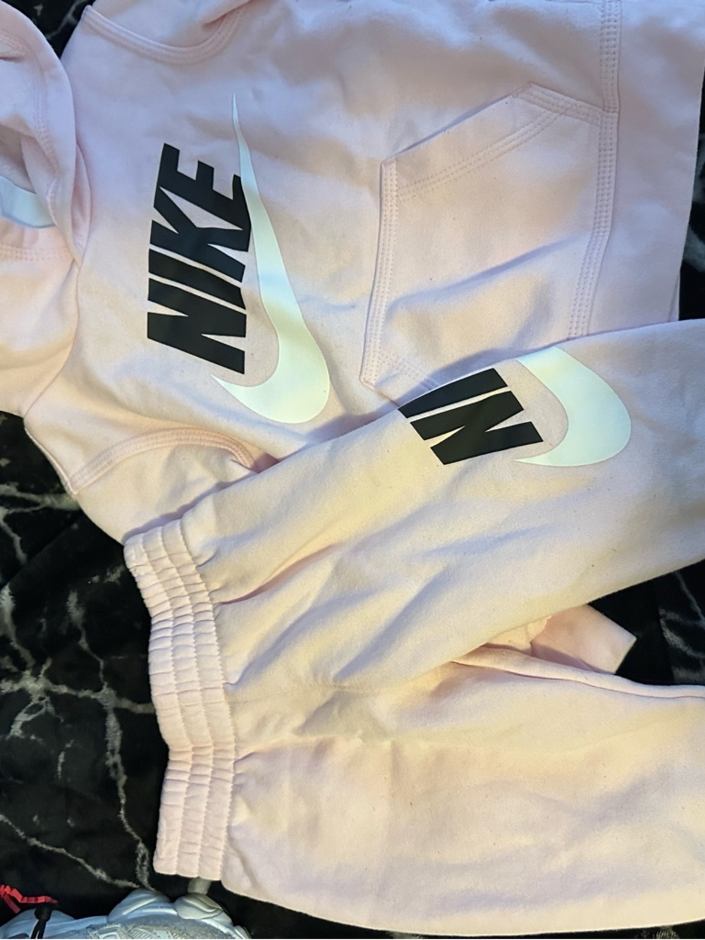 Nike Kids' Pink Logo Sweatpants - Soft Pink and sweater
